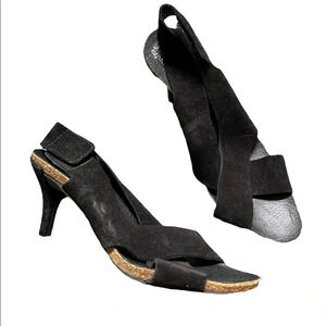 Pedro Garcia Libby Black Suede Criss Cross Sandals, 37.5